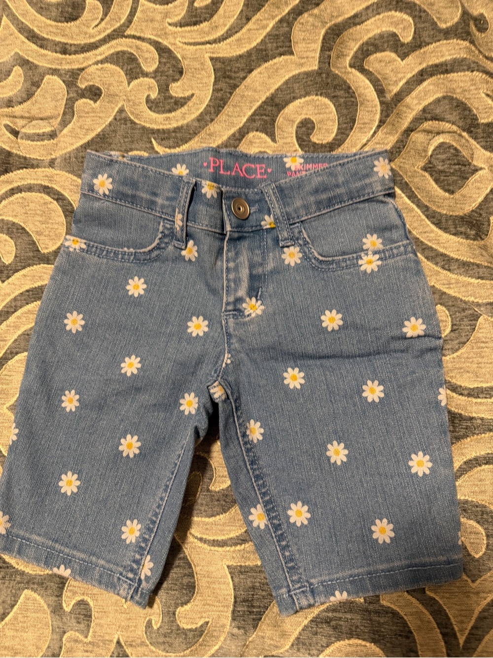 The Children's Place Blue Denim Daisy Print Shorts